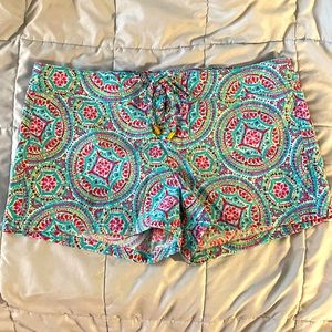 Helen Jon swimwear NWT Mandalay print board shorts, sz 8 with lace up closure.
